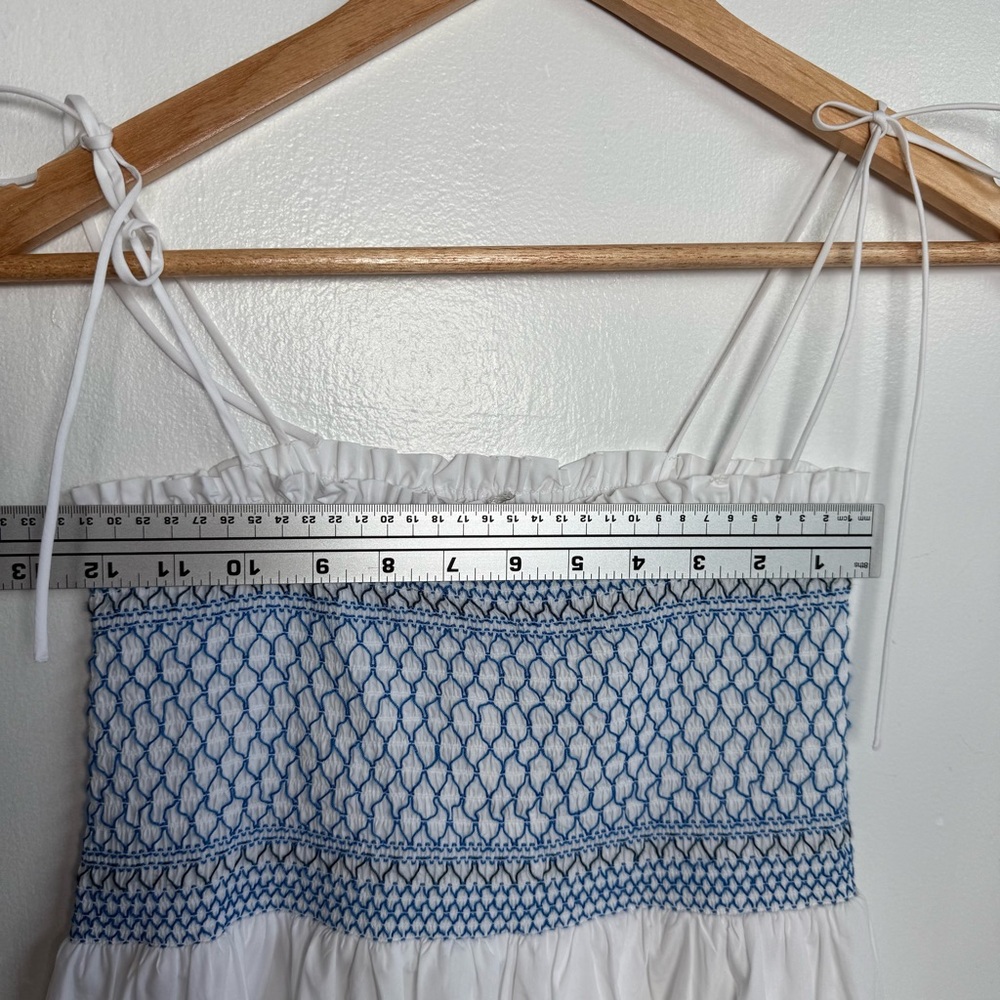 J.CREW Paloma Midi Dress in Striped Cotton Poplin White/Blue Size XS - Picture 10 of 13
